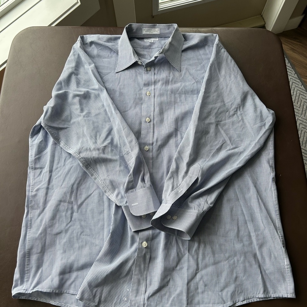Classic Blue Checkered Dress Shirt